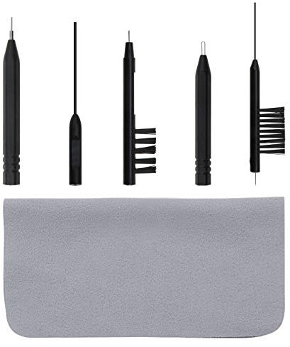 6pcs Kit de Nettoyage pour Prothèses Auditives Démontage Brosses Multifonctionnelles avec Évent de Boucle Aimant Cire Chiffon en Microfibre