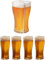 CHAW Vasos de cerveza de plástico acrílico 4 en 1, para fiestas, vacaciones, cumpleaños, Navidad