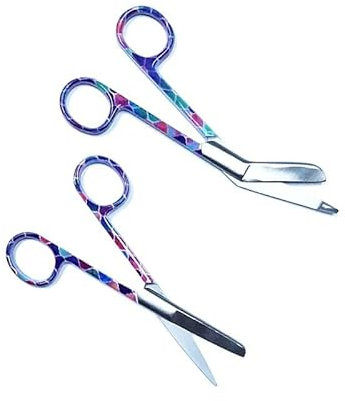 Krankenschwester Scheren Set MIT GRAVUR - Verbandschere Krankenschwester - Krankenschwester Zubehör - Krankenschwester Geschenk - Edelstahl Scharf - Abgerundete Spitze (Keramik)