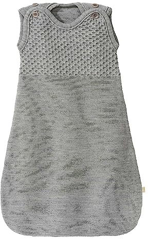 TRÄGER-Schlafsack Baby & Kleinkind - 100% Bio-Merino, TOG 1.7 – atmungsaktiv - Unisex Gr. 60 cm & 75 cm - nachhaltig & fair - für Sommer & Winter - Made in Germany | Grau Gr. 1 (60 cm)