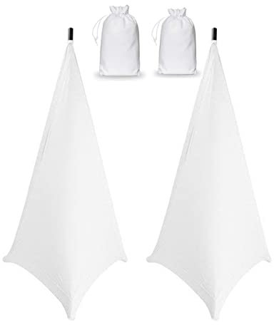 COOSOO Universal Speaker Stand Cover - Black, Lycra Spandex Material - 6 Feet High - Universal Fit - Speaker Amplifier Stand - 360 Degree Cover - Weddings Banquets Events