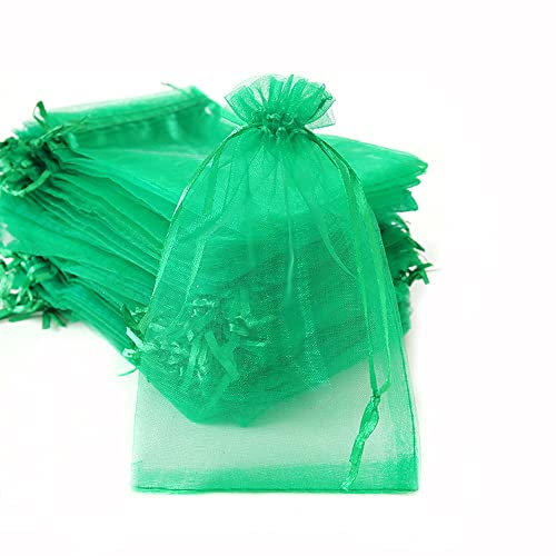 100 Stück Organza Säckchen Zum Befüllen,Organzabeutel Geschenkbeutel Kordelzug Säckchen Organzasäckchen für Festival Party Hochzeit Bonbonsbeutel,Schmuckbeutel Lavendel Geschenk Säckli,15x20cm Grün