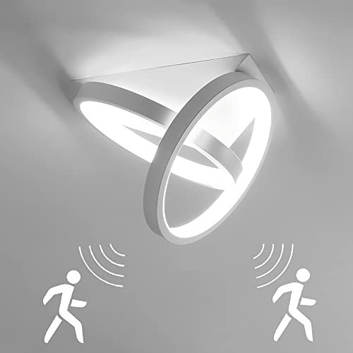 Modern LED Deckenlampe mit Bewegungsmelder Innen Sensorlampe Deckenleuchte mit Tageslichtsensor 26W Deckenbeleuchtung mit Sensor für Treppe Wohnzimmer Balkon Küche Garage Veranda BüRo