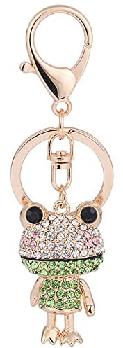 Uposao Bling Strass Schlüsselanhänger, Frosch Kristall Glitzer Auto Diamant Schlüsselbund Kreative Schlüsselring für Auto Tasche Schlüssel Geldbörse Rucksack Anhänger Handtasche Dekoration Charme