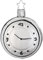 Inge Glas - Christbaumschmuck, Weihnachtsbaumschmuck - Taschenuhr - Glas - Farbe: Silber - Höhe 7,5 cm