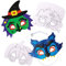 Baker Ross FX231 Halloween Maske zum Ausmalen für Kinder-8er Pack, Kindermasken Bastelset zum Bemalen und Dekorieren, Ideal für den Kindergeburtstag, Weiß