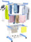 HOMIDEC Tendedero, 4 Niveles Tendederos Plegables Vertical con Ruedas, Acero Inoxidable Tendal para Exterior y Interiores, Azul