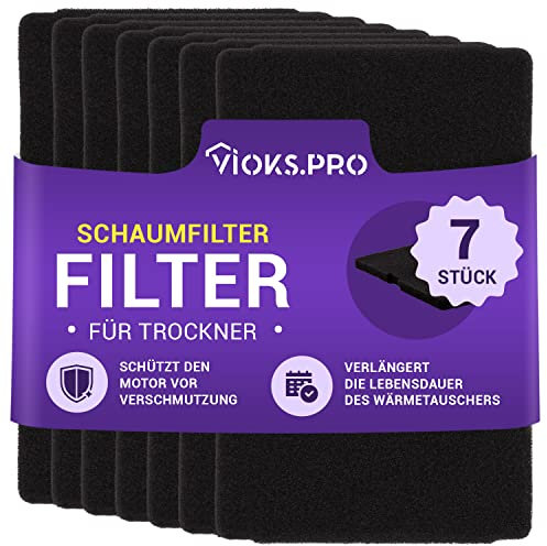 Vioks.pro 7x Trockner Filter 240x155mm Ersatz für Beko 2964840200, Beko Filter Trockner Beko Wärmepumpentrockner Filter, Beko DH8534GX0 Filter