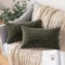 MIULEE 2er Set Kissenbezüge Kord Kissenhülle Dekorative Kissenbezug Sofakissen Couchkissen Dekokissen Zierkissenbezug Deko Kissenhülle mit Verstecktem Reißverschluss 30x50 cm Olivgrün