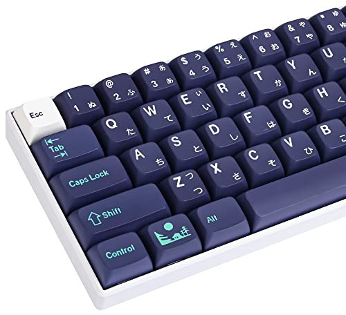 Blue Moon PBT Custom keycaps ,84 Keys Dye Sublimation XDA Key Cap Set for Cherry/Gateron MX switches 60 Percent / 68/61 Gaming Mechanical Keyboard(Blue Moon)