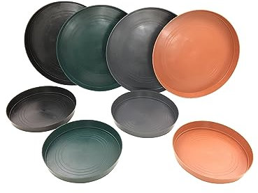 Oakland Gardens Round Plant Pot Saucer Plastic Deep Water Drip Tray 32, 35, 40, 45cm Hydroponic (35cm Black Saucer x 1)