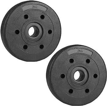 PERPETUAL Discos Pesas 1KG/1.25KG/1.5KG/2KG/2.5KG/3KG/5KG (2 Unidades) Agujero 25mm Piezas Sueltas Musculación Mancuernas Barra Peso Fitness Bodybuilding Compatibles Grandes Marcas
