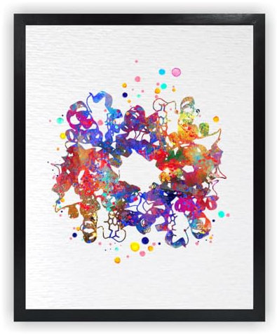 Dignovel Studios 28,9 x 35,6 cm ungerahmt Hämoglobin rote Blutkörperchen Protein Medizinische Kunst Wissenschaft Hämatologie Labor Klinik Aquarell Kunstdruck Poster Wandbehang Dekor DN827