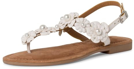 Tamaris Damen Sandaletten, Frauen Sandalen,TOUCHit-Fußbett,trage-Komfort,weich,weit,Weite,Silber,Silber,schwarz,blau,rot,nut,White,42 EU