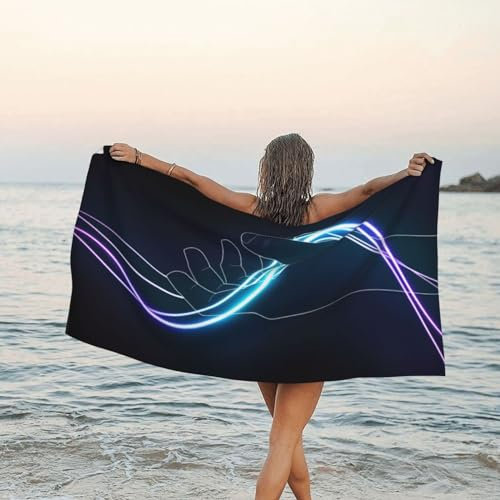 SYLALE Neon Hand Quick Dry Badetuch 80 x 160 cm – ultrafeine Faser Strandtücher – leicht, kompakt und vielseitig