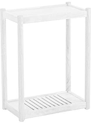 PC Ständer PC-Tower-Ständer aus massivem Holz, 2-stufiger mobiler CPU-Halter, bodenstehender PC-Hauptgehäuseständer mit unsichtbaren Lenkrollen for das Heimbüro PC Holder (Color : White, Size : Smal