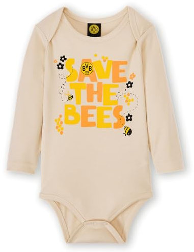 Borussia Dortmund BVB Babybody Save The Bees - Nachhaltiger Schwarzgelb-Nachwuchs im Einsatz Gr. 50