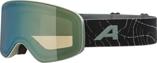 ALPINA FERNIE Q-LITE - Verspiegelte, Kontrastverstärkende & Polarisierte OTG Skibrille Mit 100% UV-Schutz Für Erwachsene, willow-green matt, One Size