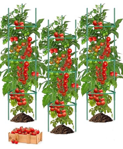 MYMULIKE Lot de 3 Treillis pour Plantes grimpantes, à Assembler Librement, Treillis Plante grimpante Exterieur de 121 cm pour Jardins, Pots de Fleurs, Livré avec 10 Clips pour Plantes et 1 Ruban