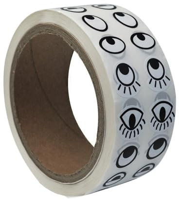 Schwarz Weiß Augen Aufkleber Etiketten, Augen Zum Aufkleben, Klebeaugen Selbstklebend, Klebeaugen, Klebeaugen Klein, Augen Zum Kleben, Kunststoff Augen Für Kunsthandwerk Spielzeug Zubehör(1 Rollen)