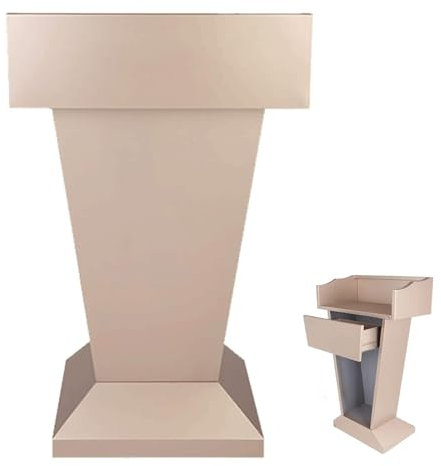 Edelstahl-Podium, stilvolles Rednerpult mit Schubladen, Kanzeln mit Randplatte, Rednerpultständer, professionelles Aussehen (B)