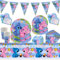 WuGU Vajilla Cumpleaños Infantil, 102 piezas Conjunto de Vajilla de Fiesta, Suministros de Fiesta con Plato, Vasos, Servilleta de Papel, Mantel, Tarjetas de Invitación para 20 Personas