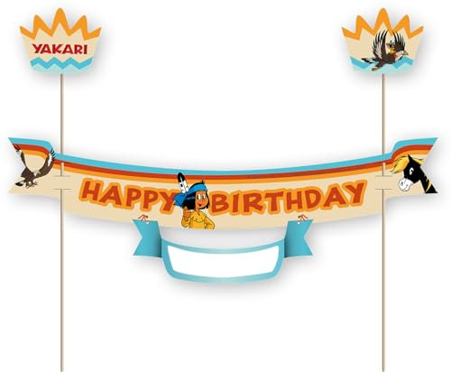DH-Konzept Yakari Kuchenbanner 23cm x 15cm, Rot, 1 Stück, Geburtstag