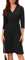 GRACE KARIN Trendy Midikleid für Damen 2024 V-Ausschnitt 3/4 Ärmel Kleid für Büroarbeit Business Schwarz S