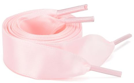 ZOUIQSS Lacci per scarpe in nastro di raso 1 paia Lacci piatti per donne e ragazze, lacci di ricambio per scarpe da ginnastica Stivali da ginnastica Scarpe sportive(55,1(140cm) Rosa)