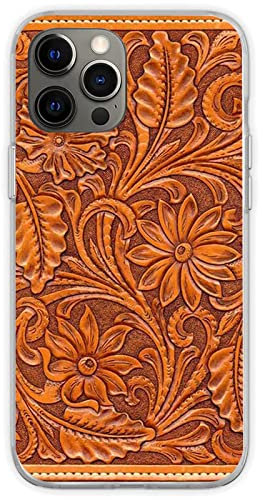 CRSMINE Personalized Tooled Phone Case Prints Compatible with iPhone 17 15 16 Brown 14 12 13 11 Pro Max Plus XR X Xs Max Leather Anti-Scratch Shock-Resistant Soft Protective TPU Case