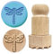 OLYCRAFT Holzstempel Mit Griff 4.5x2.5cm Libellenmuster - Holzgriff Töpferwerkzeuge Stempel Natürlicher Runder Holzstempel Kleiner Ministempel Für Die Herstellung von Ton