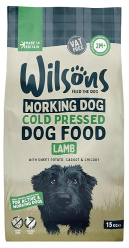 Wilsons - Cold Pressed Dog Food - Complete Dry Meal with Natural, Hypoallergenic, Grain Free Ingredients, Best Introduced Gradually, Suitable for Adult Dogs and Puppies 2 Months + (Lamb) (15kg)