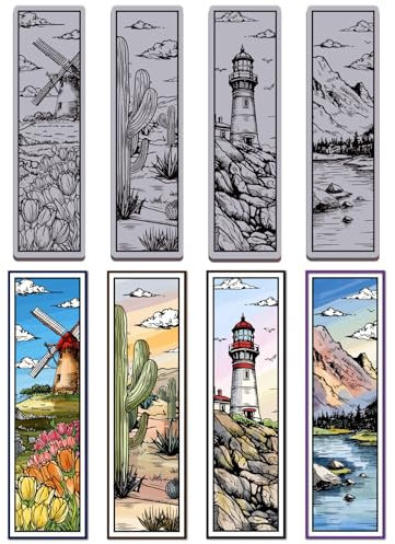 GLOBLELAND Landscape Bookmarks Cling Rubber Stamp Lighthouse EVA Cling Mount Stamps Windmill Rubber Stamp Set for Card Making Photo Album Decor Decoration DIY Scrapbooking