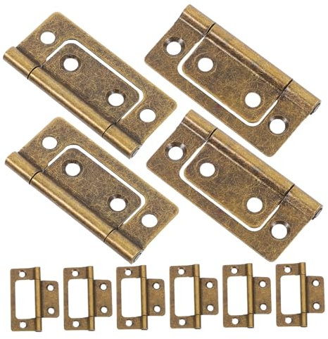 Uonlytech 12pezzi Cerniere Per Porte Pieghevoli in Ferro Bronzo Antico Ispessito Ferramenta Per Mobili Durevole e Resistente All Usura Adatte Per Porte e Armadi