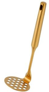 Kartoffelstampfer Presse Kartoffelpüree gewellte Druckpresse Obst Gemüse Presse Crusher Küchenzubehör Werkzeuge (goldfarben, klein)