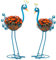 Velibobo 2 macetas de pavo real azul con cesta, jardineras de metal para interior y exterior, decoración de patio