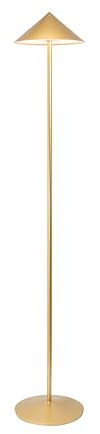 Zafferano, Pina XXL Lampe, Wiederaufladbare Stehlampe Mit Touch Control Und Schwenkbarem Kopf, Geeignet Für Den Innen- Und Außenbereich, Dimmer, 2200-3000 K, Höhenverstellbar 70-150 Cm, Farbe Gold