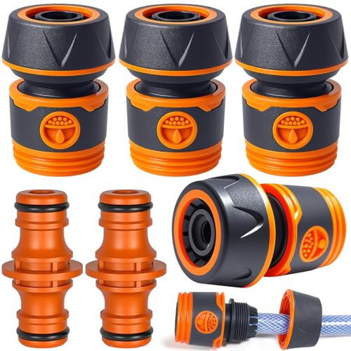 4 Pièces Raccord Tuyau D'arrosage,Embout Tuyau Arrosage 19 mm,Connecteur Tuyau Arrosage(3/4),avec Connecteur,pour rallonge de conduite d'eau et raccordement de Tuyau