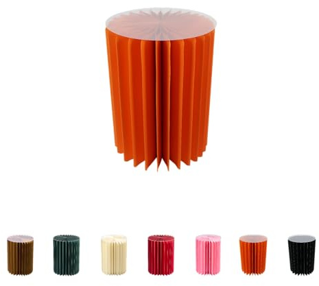 Faltbare Papiersäule - Dekosäule - Vielseitig Einsetzbar als Beistelltisch, Sockel oder Blumenhocker -Platzsparend & Leicht - Ideal für Wohnzimmer, Flur & Events (orange, Ø30 H 60 cm)