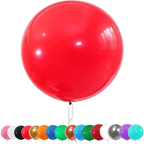 AUNGKWANG Palloncini Giganti per Feste, 6 Pezzi Grande Pallone in Lattice, 90 cm Gigante Palloncini Rosso per Feste, Compleanni, Matrimoni, Battesimi, Lauree, Natale, Carnevale, Celebrazioni