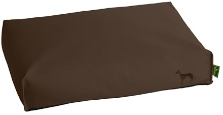 HUNTER Orthopädisches/Ergonomisches Hundekissen LIVO, Farbe: braun, für Hunde mit Gelenk- und Rückenproblemen, mit Memoryschaum-Flocken, Rutschhemmende Unterseite, Made in Europe, Größe: L