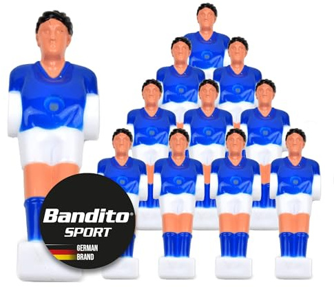 Kickerfigur Hobby, 2-farbige Soccer-Figur universell passend für alle Tischkicker-Stangen mit Ø 13 mm, robust, Team Set mit 11 St. in 2 Trikot-Farben
