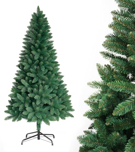 Künstlicher Tannenbaum 210 cm Grün – Realistischer Weihnachtsbaum, Unechte Christbaum Tanne für Weihnachtsdeko Innen & Außen