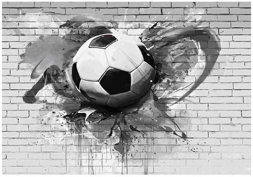 WallArena Vlies Fototapete, Fußball, 400x280cm | Fototapeten - Tapeten - für Wohnzimmer Schlafzimmer - Vliestapete Wandtapete Tapete 3D Effekt- inkl. Kleister