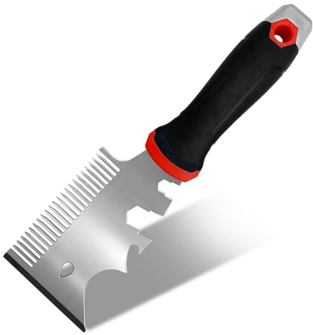 WYPROCEED 3” Multifunctional Paint Brush Comb, Stainless Steel 13-In-1 Paint Scraper Tool, Heavy Duty Paint Brush & Roller Cleaner Tool for Professional Painters & DIYers