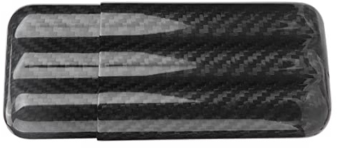 ZDETGU Étui à Cigares en Fiber de Carbone, Boîte de Rangement Porte-cigares à 3 Tubes avec Sculpture Exquise pour le Voyage, Léger et Durable