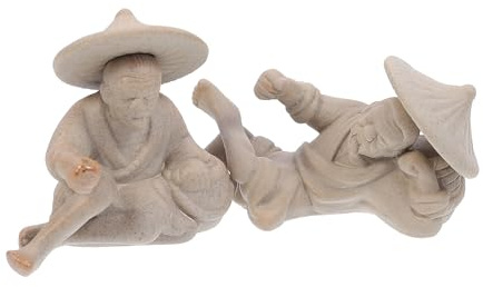 Teehaustier Miniatur Dekoration Keramik 2 Stück für Garten und Pflanzendeko | Chicer Realistischer Stil, Geeignet für Familie und Kinder, als Blumentopf Zubehör, für Landschaftsgestaltung