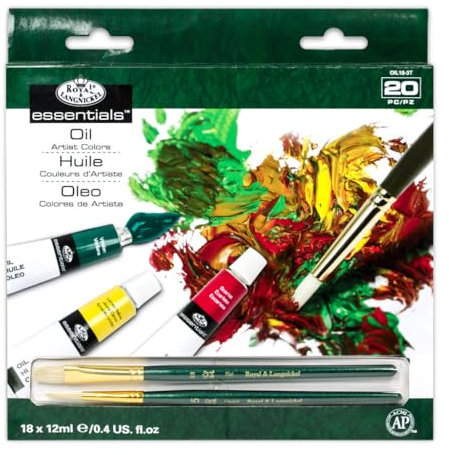 Royal & Langnickel Peinture à l'Huile 20 pièces (18 x 12 mL tubes d'huile et 2 pinceaux)