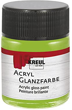 Kreul 79517-50 ML Brillante Vert Tilleul, Peinture Acrylique Lisse pour Peindre et bricoler, à Base d'eau, résistante à la salive, séchage Rapide et Opaque, Lime Green, 50 ml, Set de 50 Pièces
