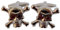 2er Set Manschettenknöpfe Schmuck für Herren | Motiv Totenkopf | Aus Edelstahl, silberfarben Rot | Inklusive Geschenkbox